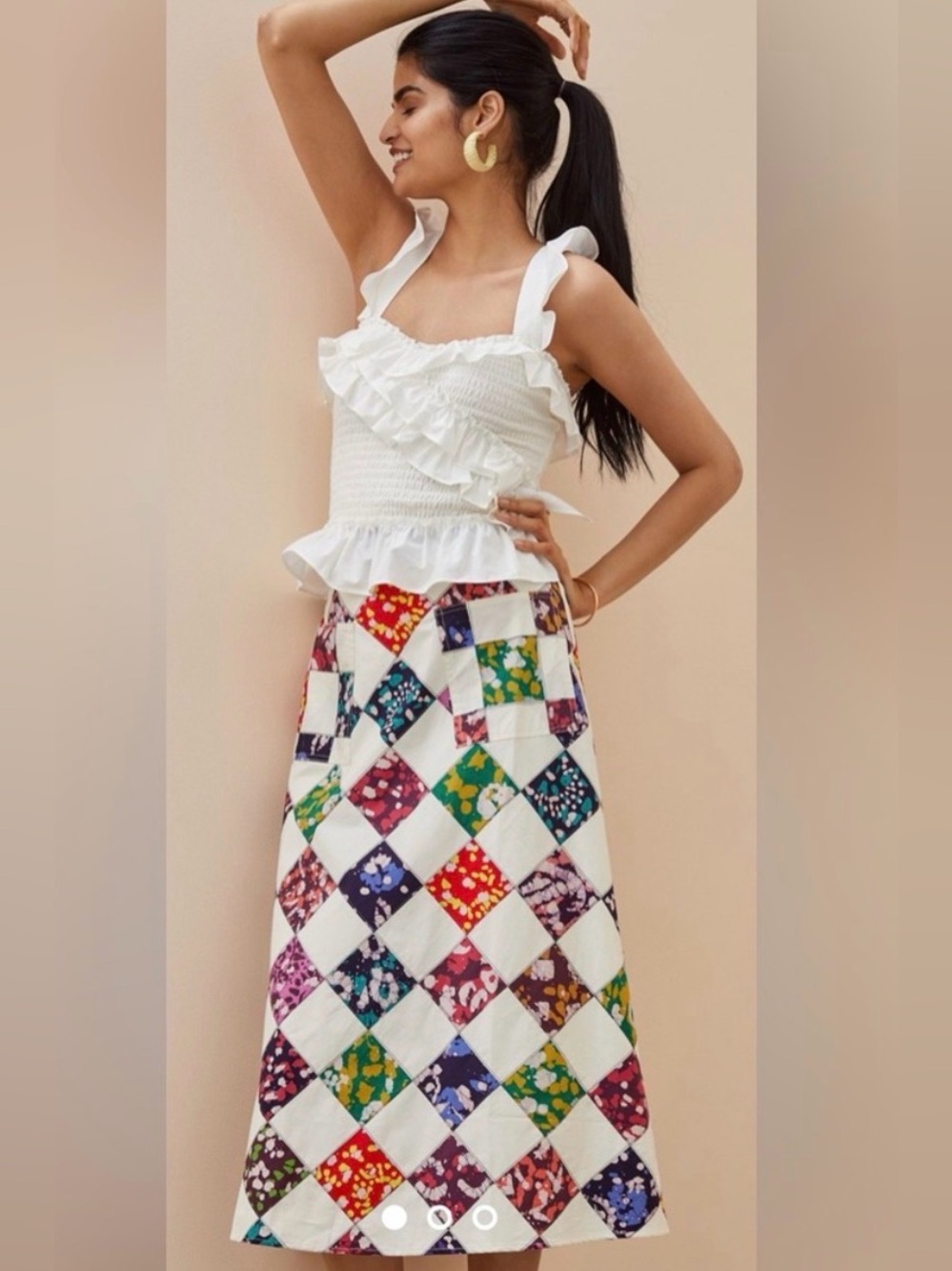 Tiny Patchwork Midi Skirt